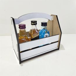 Sublimation blank basket MDF drink holder whisky wine Storage Containers or snack basket for Diy wood plate Z11
