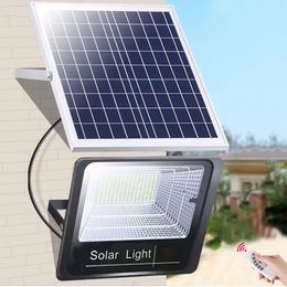 Reflector Solar Floodlights LED Light 5M Cord Outdoor Garden House Remote Control Waterproof Flood Lamp