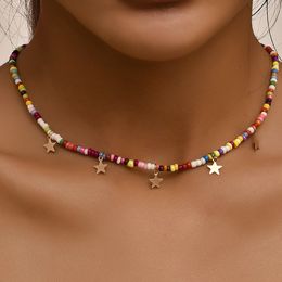 Bohem zinciri püskül yıldız kolye moda kolyeler kadınlar için mücevher