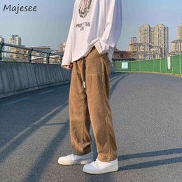 Men's Pants Pants Men Corduroy Casual dents Solid All-match Japanese Retro Loose Plus Size Straight Streetwear Harajuku Classic Handsome T220909