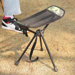 Camp Furniture Fishing Chairs Mesh Splicing Folding Chair Footrest Camping Footstool Camping Chair Beach Hiking Picnic Seat for Fishing 0909