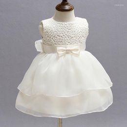 Girl Dresses Christening Gowns For Girls Ivory Baby 1 Year Birthday Dress Chiffon White Princess Kids Baptism