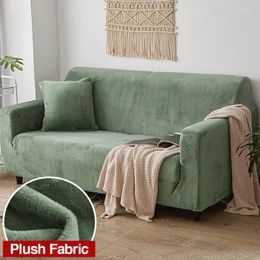 Chair Covers 13colors Plush Fabirc Elastic Sofa Cover Cotton Solid Colour Universal For Living Room Stretch Slipcover Couch