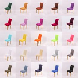 Chair Covers Zerolife 1Pc Solid Colour Spandex Cover Stretch Dining Room Seat Elastic Protective Case For Home Wedding Decor