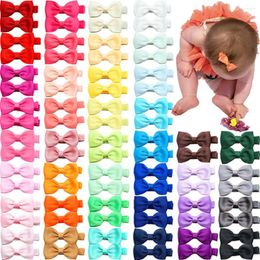 Hair Accessories 10pcs/lot Solid Colour Grosgrain Ribbon Bowknot Toddler Clips Handmade Bows Baby Girls Barrettes Hairpins Po Props Gifts