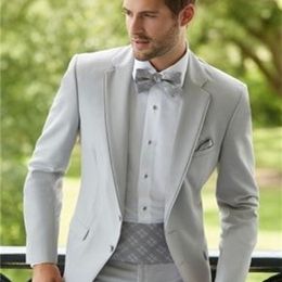 Men's Suits Blazers Grey Suit Men Blazer Beach Wedding Men Suit With White Pants Smart Terno Slim Fit Tuxedo Coat Prom Jacket Costume Homme 2PCS 220909