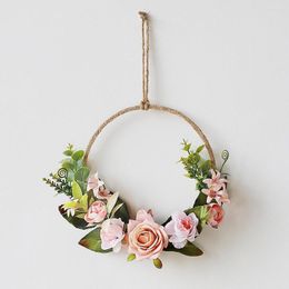 Decorative Flowers Artificial Hanging Garland Simulation Rose Peony Fake Flower For Home Living Room Bedroom Wall Decoration