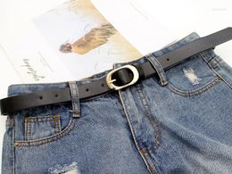 Belts Women 2022 Ladies Wristband Spring Summer Fall Fashion Ellipse Golden Buckle Jeans Belt
