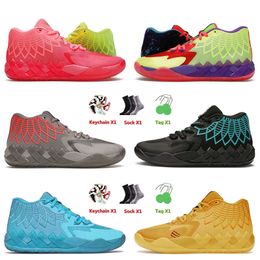 Top Fashion Mens Mulheres Basquete Sapatos Lamelo Ball MB.01 Bege Rick e Morty University Gold Blue Black Blast Trainers Sports Sneakers