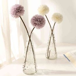 Faux Floral Greenery 5Pcs 28Cm Dandelion Flower Ball Fake Flowers Diy Home Wedding Decoration Artificial Flower Bouquet Valentine's Day Gifts Flores J220906