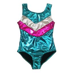 gymnastics Catsuit Costumes tank metallic shiny leotard holographic leotard for girls women