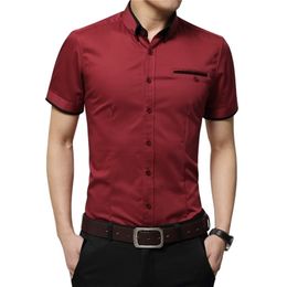 Men's Casual Shirts Arrival Brand Men's Summer Business Shirt Short Sleeves Turn-down Collar Tuxedo Shirt Men Shirts Big Size 5XL 220908