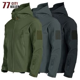 Mens Jackets Tactical Jacket Men Shark Skin Soft Shell Military Windproof Waterproof Army Combat Mens Jackets Hooded Bomber Coats Male S4XL 220909