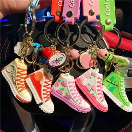 Keychains Sneakers Keychain Creative Small Fresh Fruit Sneakers Key chain Car Phone Anime Keychain Accessories Couple Friends Gift Pendant T220909