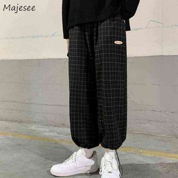 Men's Pants Men Ankle-length Casual Pants Plaid Classic Basic Chic Retro High Street Hip-hop Teens All-match Bundle Feet Loose S-3XL Leisure T220909