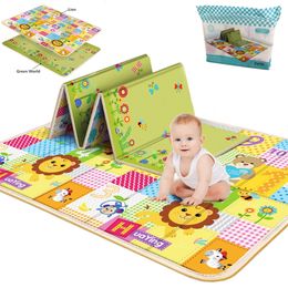 Play Mats 180x100 Foldable Baby Play Mat Educational Childrens Carpet Children Room Climbing Pad NonToxic Kids Rug Activitys Games Toys 220909