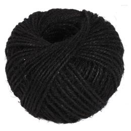 Clothing Yarn 50m String Jute Rope For Crafts Scrapbooking Gardening - Black