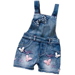 Overalls SPRING Summer US Style Girl Jumpsuit Cute Sweet Fashion Washed Jeans Denim Romper Jumpsuits Straps Short Pants Cowboy Blue 220909