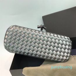 Designer -clutch bags designer woman foulard intreccio leather minaudiere purses magnetic frame closure clutches single compartment wallet