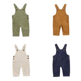 Overalls Toddler Baby Kids Boys Girls Overalls Autumn born Baby Girls Corduroy Pocket Romper Jumpsuits Casual Bib Pants One-Pieces 220909