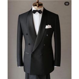 Men's Suits Blazers Business Real Po Shawl Lapel Men Suits Slim Fit 2 Pieces Wedding Groom Custom Clothes Outfit Casual Daily Set Blazer Pant 220909