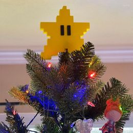 Christmas Decorations Yellow Pixel Star Tree Topper 3D Shape Decor For Xmas Baby Shower Party Wedding Decoration Supplies