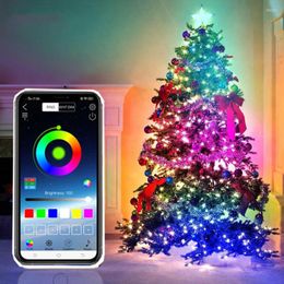 Strings 5M/20M Bluetooth App Control Fairy String Light Smart RGB Garland Outdoor Christmas Tree For Wedding Holiday Decor
