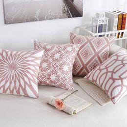 Pillow Nordic Pink Covers Embroidered S Geometric Striped Decorative Pillows Christmas Year Gifts 45