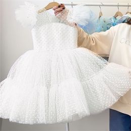 Girl's Dresses Summer Pretty Girls Dress Birthday Party Communion Ceremony Princess Dress Lace Thin Kids Ball Gown Elegant Dress Size 4-10T 220908