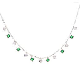 Choker Colourful White Green Summer Jewellery Statement Bezel Cz Charm Beach Elegant Fashion Necklace Chocker