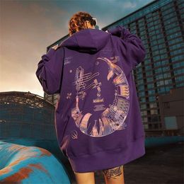 Womens Hoodies Sweatshirts Trendy Brand Hiphop Couple Wear Cotton Sweater Women Loose Korean Version Ins Casual Hooded High Street Hoodie 220909