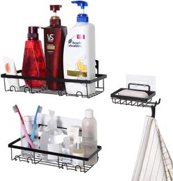 Punch-free bathroom rack toilet wall-mounted soap shampoo bath drain rack kitchen finishing storage rack