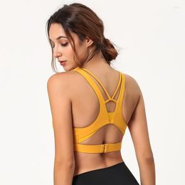 Yoga Outfit 2022 Style Sports Bra Sexy V-neck Breast Push Up Fitness Top Mesh Patchwork Gym Running Dance Exercise Bras