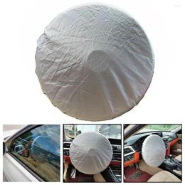 Steering Wheel Covers Silver Universal Car Sun Shade Cover Premium Aluminium Film & Acupuncture Cotton Material Heat Shield