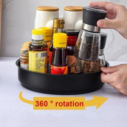 spice tray Canada - Kitchen Storage Organization Rotating Tray Turntable Plate Organizer Containers For Spice Jar Food Snack Non Slip Bathroom Dried 220909
