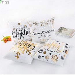 Other Event Party Supplies Christmas Toy 45x45cm Cotton Linen Merry Cover Cushion Decor for Home Happy Year atio 220908