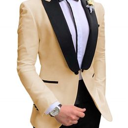Men's Suits Blazers Bespoke Wedding Dress Suit Champagne Groom Tuxedos Groomsmen Man Suits Slim Fit Mens Wedding /Business/Groom Suits 220909