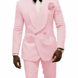 Men's Suits Blazers Selling Slim Fit Pink Floral Mens Double Breasted Suit Men Wedding Suits Groom Tuxedos Terno Prom Party Man Blazer 220909