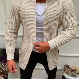 Mens Jackets Men Striped Casual Knitting Cardigan Spring Autumn VNeck Solid Long Sleeve Male Jacket Daily Style Pocket Streetwear Tracksuits 220909