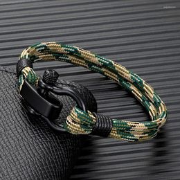 Charm Bracelets MKENDN Men Shackle Outdoor Camping Rescue Army Camouflage Emergency Tourniquet Paracord For Women