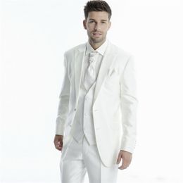 Men's Suits Blazers White Wedding Suits Groom Tuxedos 3 Pieces JacketPantsVestTie Slim Fit Bridegroom Men Suits Prom Wear Man Blazer 220909