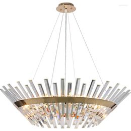 Pendant Lamps Post Modern LED Chandeliers Creative Design Crystal Light Fixture Personality Home Villa Decor Stainless Steel