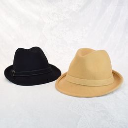Berets Winter Casual Men's Wool Felt Fedora Hats Chapeau Masculino Jazz Cap
