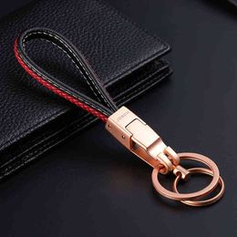 Keychains Jobon High-Grade Car Key Chain Women Men Custom Lettering Keychains Leather Key Ring Holder Bag Pendant Jewellery Gifts for Men T220909