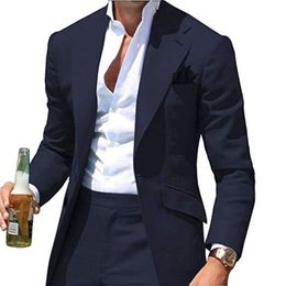 Men's Suits Blazers Business Casual Mens Suits One Button Groom Prom Party Tuxedos Custom Made Blazer Jacket Pants 2 Pieces Wedding Costume Homme 220909