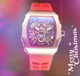 Lowest Price Men Automatic Mechanical Movement Watch 43mm Colorful Rubber Belt Popular Business Gifts Iced Out Hip Hop Wristwatches montre de luxe