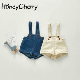 Overalls HoneyCherry Autumn Baby Girl Overalls Baby Boys And Girls Baby Strap Denim Adjustable Overall Children Girls Jumpsuit 220909