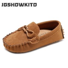 Sneakers JGSHOWKITO Fashion Kids Shoes For Boys Girls Children Leather Shoes Classical Allmatch Loafers Baby Toddler Boat Shoes Flat 220909