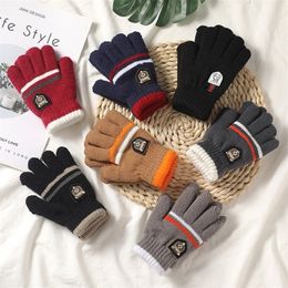 Childrens Finger Gloves Kids Winter Full Knitted Soft Children Mittens 510Y Boys Girls Thick Keep Warm Autumn Glove 220909
