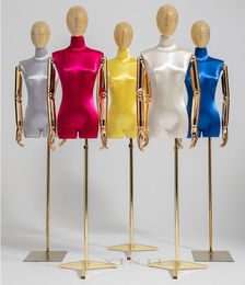 Fashion Style New Velvet Cover Female Mannequin Fabric Dressmaking Model Golden Hand For Display